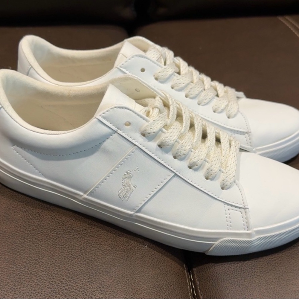 White Polo by Ralph Lauren Cotton Lace-Up Sneakers - women Casual Shoes